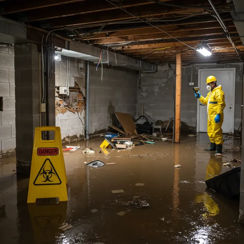 Flooded Basement Electrical Hazard in Leonard, TX Property